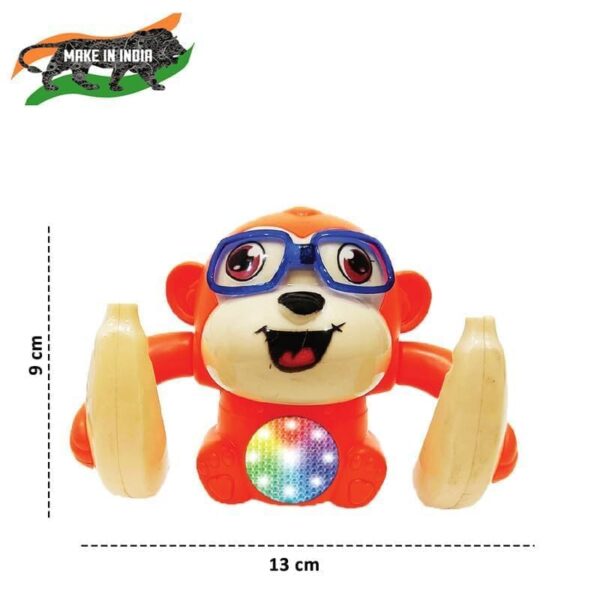 Buy Wembley Dancing Monkey Musical Toy for Kids Baby Spinning Rolling Doll Tumble Toy with Voice Control Musical Light and Sound Effects with Sensor - ISI Mark - Multicolor Online at Low Prices in India - Amazon.in - Image 2