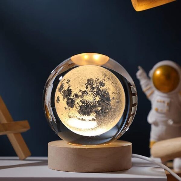 Buy CANDY KART 3D Moon Crystal Ball Planet Crystal Ball Night Light with Warm White LED Wooden Base - Decorative LED Lamp for Home, Office, Bedroom, and Gift Giving Online at Low Prices in India - Amazon.inWatch the videoWatch the videoWatch the video - Image 9