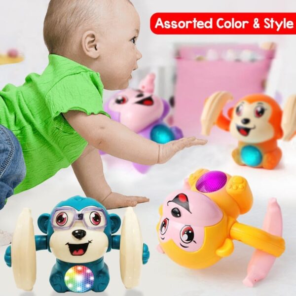 Buy Wembley Dancing Monkey Musical Toy for Kids Baby Spinning Rolling Doll Tumble Toy with Voice Control Musical Light and Sound Effects with Sensor - ISI Mark - Multicolor Online at Low Prices in India - Amazon.in - Image 3