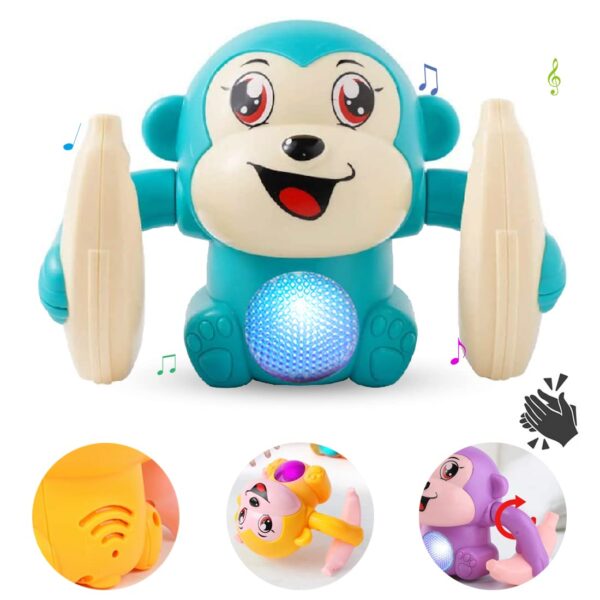 Buy Wembley Dancing Monkey Musical Toy for Kids Baby Spinning Rolling Doll Tumble Toy with Voice Control Musical Light and Sound Effects with Sensor - ISI Mark - Multicolor Online at Low Prices in India - Amazon.in - Image 9