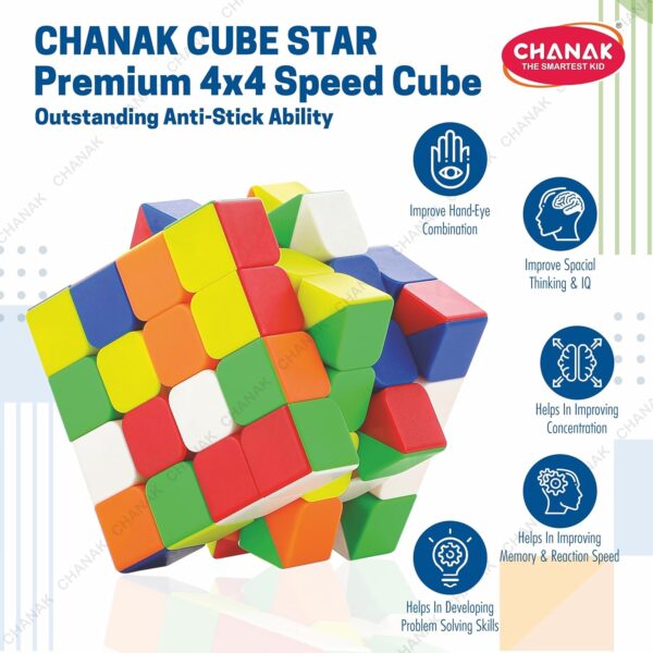 Chanak 4x4 Cube, High Speed Stickerless Cube Puzzle for Kids, Brainstorming Cube for Kids Above 6 Years, BIS Approved.  Amazon.in Toys & Games - Image 9